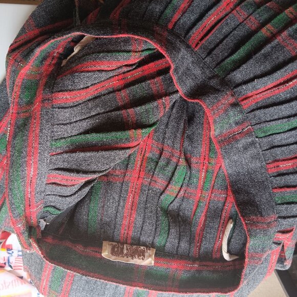 Vintage Women's Skirt Pleated 27W 1950s Shadow Plaid Sock Hop Wool Atomic 27" Sm - Picture 6 of 8